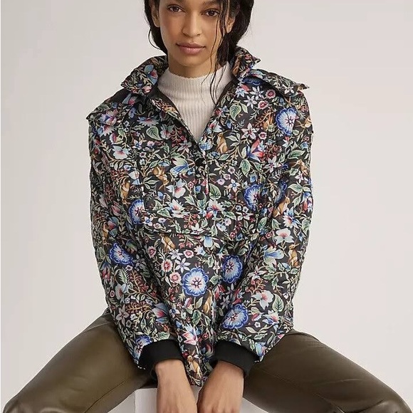 Anthropologie Jackets & Blazers - Anthropologie Maeve Floral Puffer Hooded Jacket